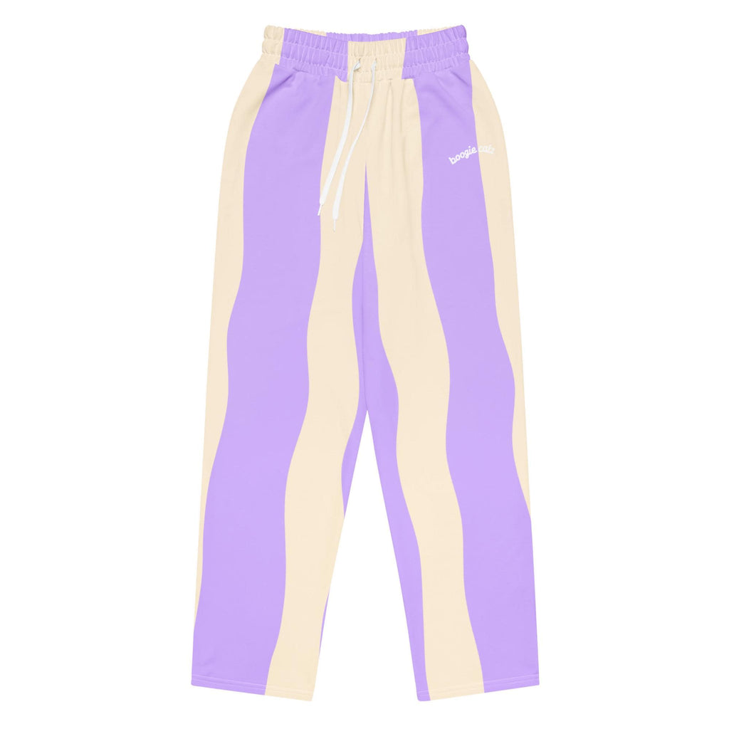Lilac and ecru track pants with a brand logo boogie catz
