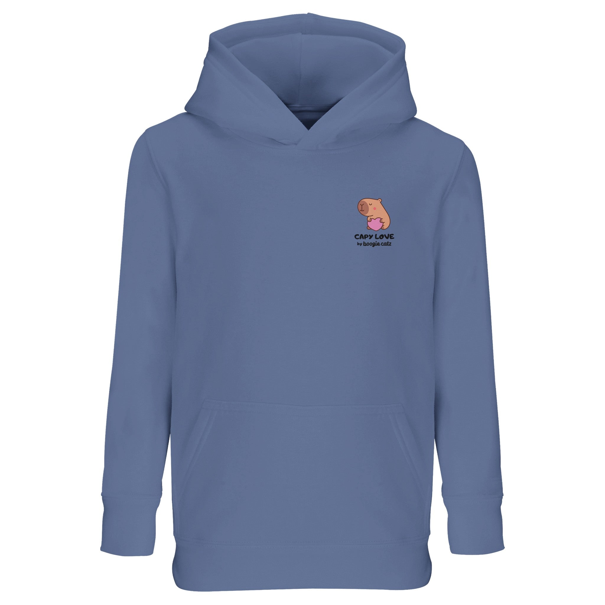 Kids Hoodie Capy Love Kawaii blue