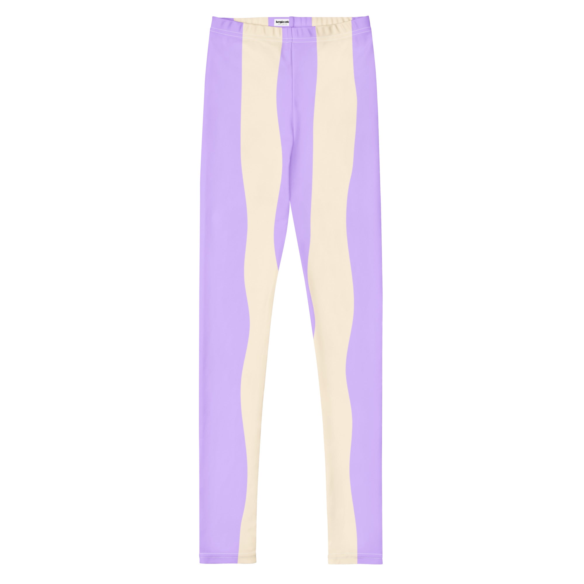 Lilac and ecru striped leggings