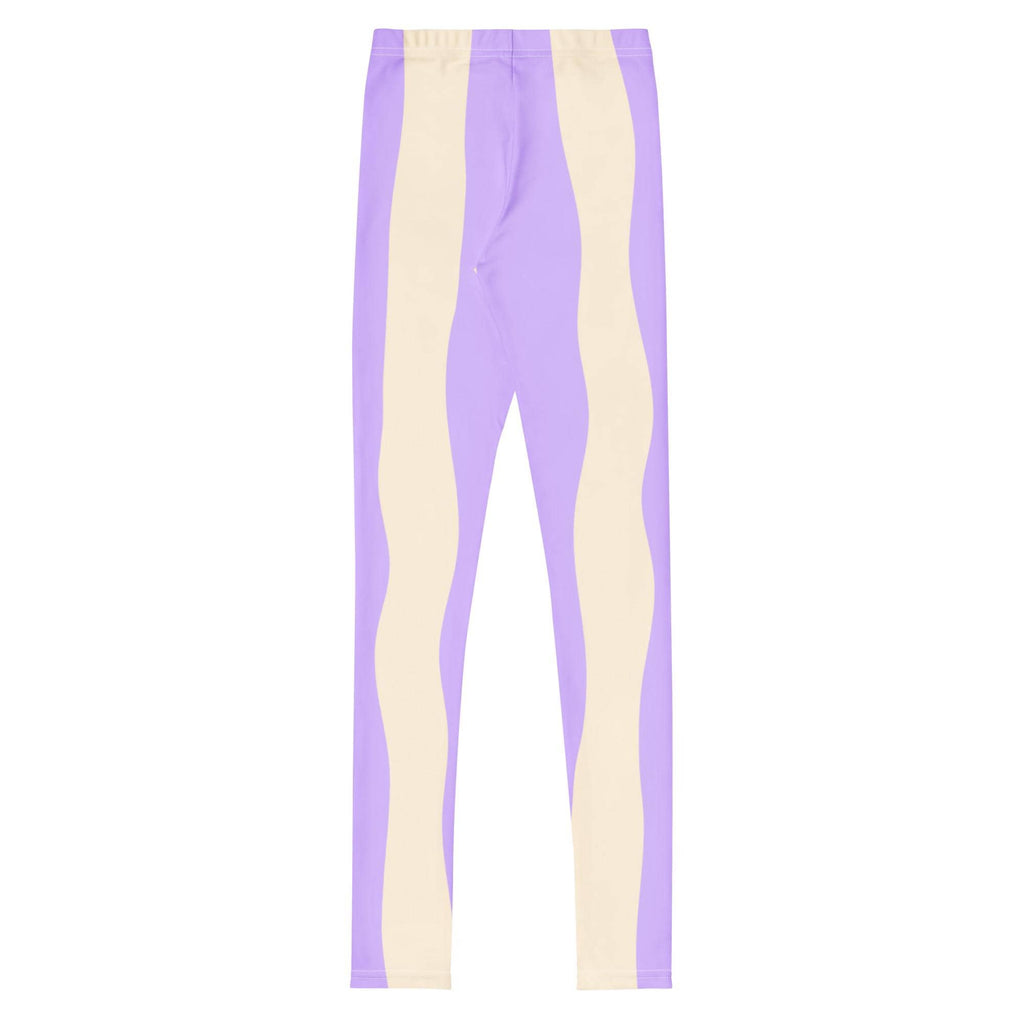 Lilac and ecru striped leggings